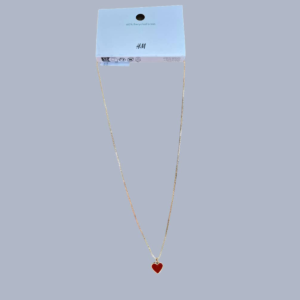 H&M Stylish Red Love Pendant Neck drop Chain accessory   Female - Image 3