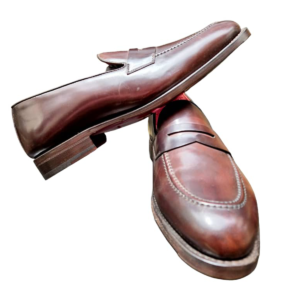 100% Italian brown Leather shoe. 4cee's  Blood Red sole Iron brass toe tip Bow Available in all sizes - Image 3