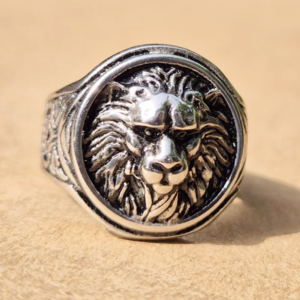 Purple Luxury Sterling Steel Lion Head Gemstone and Zircon.  Size: Available in Size 10 Male - Image 4