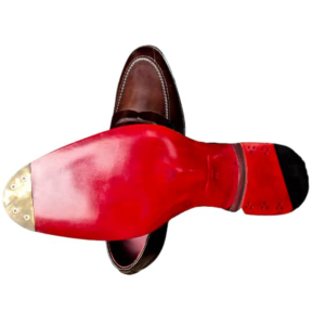 100% Italian brown Leather shoe. 4cee's  Blood Red sole Iron brass toe tip Bow Available in all sizes - Image 4