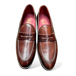 100% Italian brown Leather shoe. 4cee's  Blood Red sole Iron brass toe tip Bow Available in all sizes