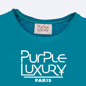 Purple Luxury Twisted Collar T-Shirt with twisted edges - Image 4